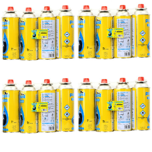 16x butane gas bottles - 16x,